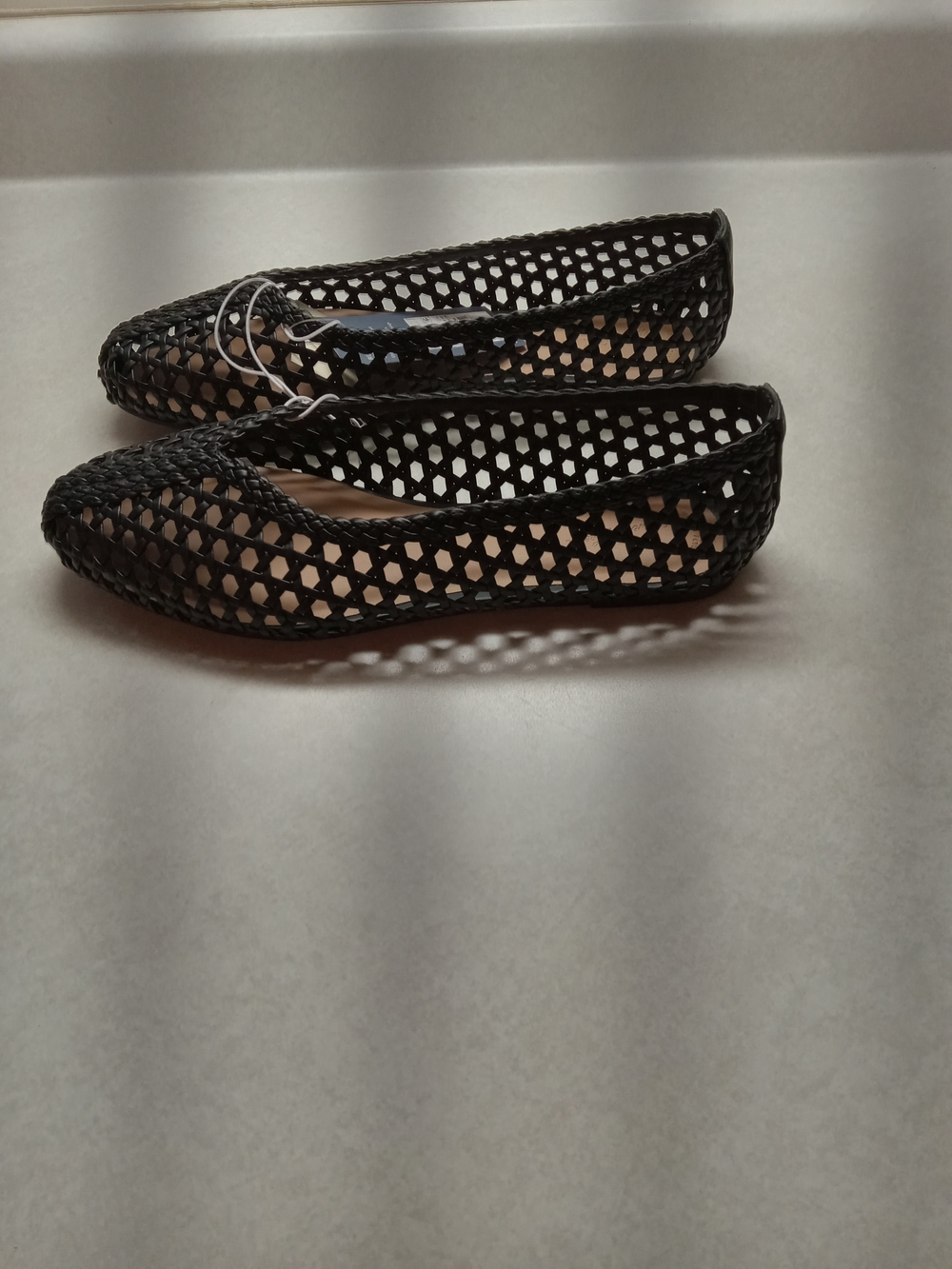 Black Woven Slip-On Flats - Picture 2 of 3